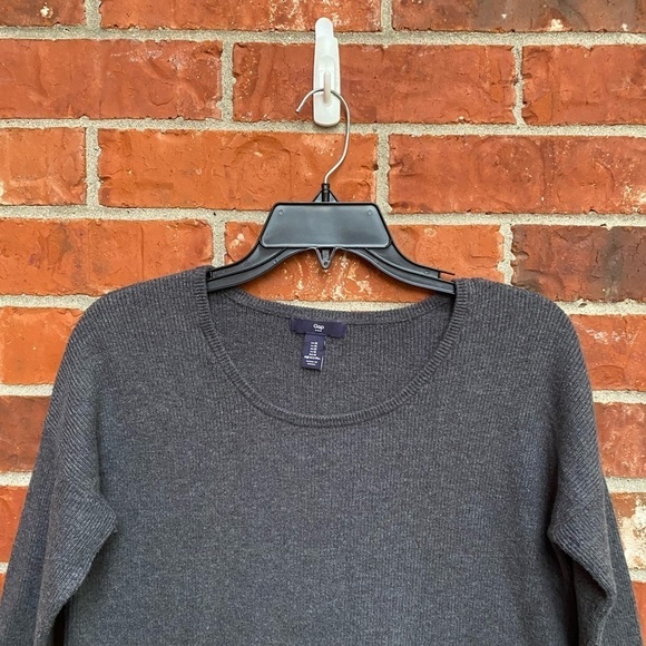 Gap Womens Medium Gray Ribbed Knit Pullover Tunic Sweater Minimalist Capsule - Picture 2 of 9